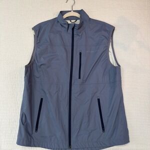 Southern Tide Vest Mens L Blue Full Zip Lightweight Windbreaker Golf Fishing